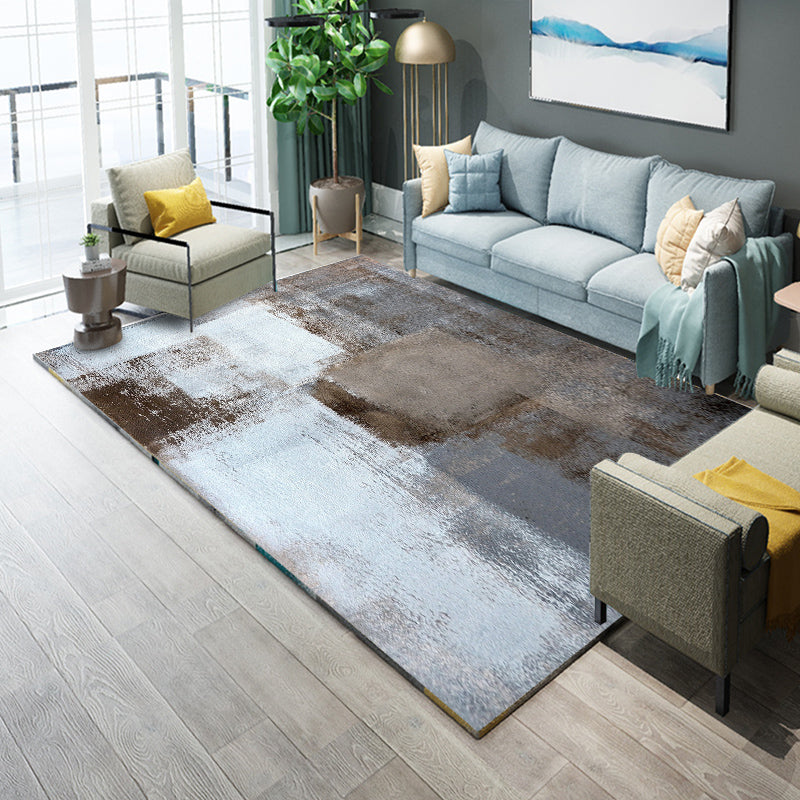 BowLift | Industrial Living Room Rug Multicolor Abstract Printed Indoor Rug Synthetic Non-Slip Backing Easy Care Area Rug