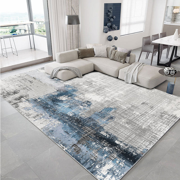 BowLift | Scandinavian abstract printed rug multicolored polypropylene rug for indoors non-slip underside pet-friendly area rug for the living room