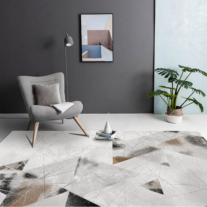 BowLift | Scandinavian abstract printed rug multicolored polypropylene rug for indoors non-slip underside pet-friendly area rug for the living room