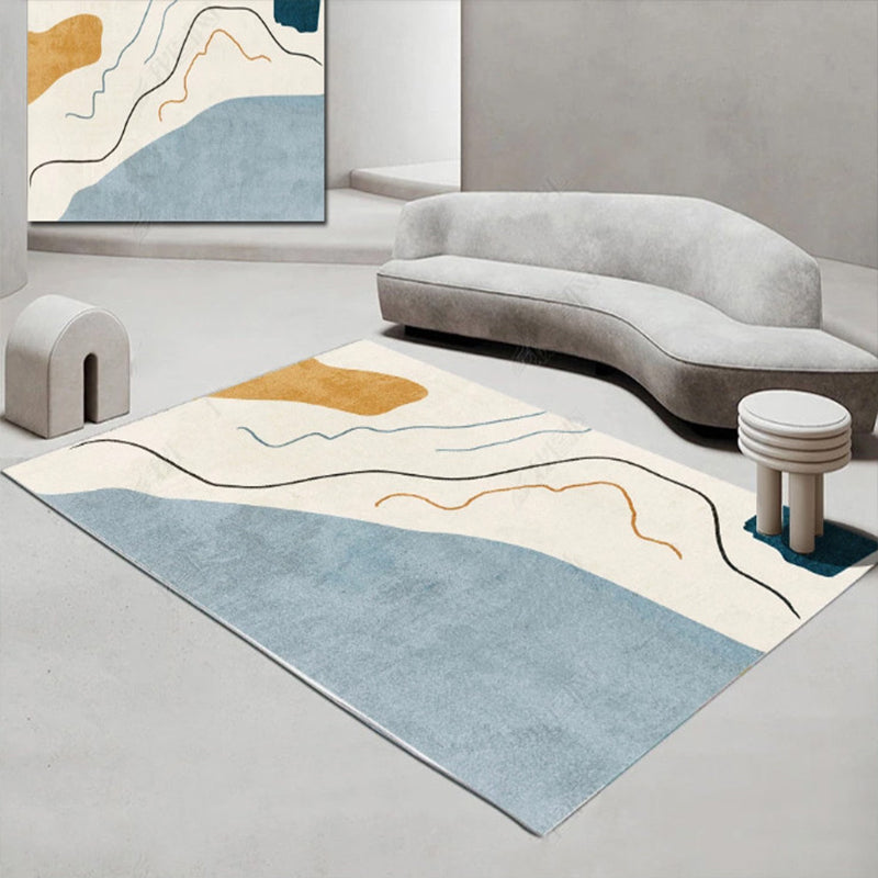 BowLift | Scandinavian abstract printed rug multicolored synthetic indoor rug pet-friendly easy-care washable rug for room