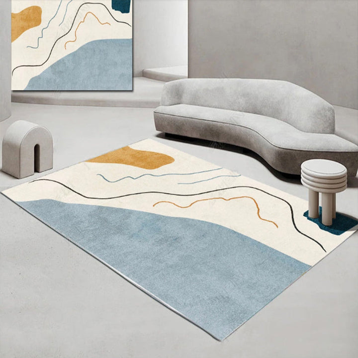BowLift | Scandinavian abstract printed rug multicolored synthetic indoor rug pet-friendly easy-care washable rug for room