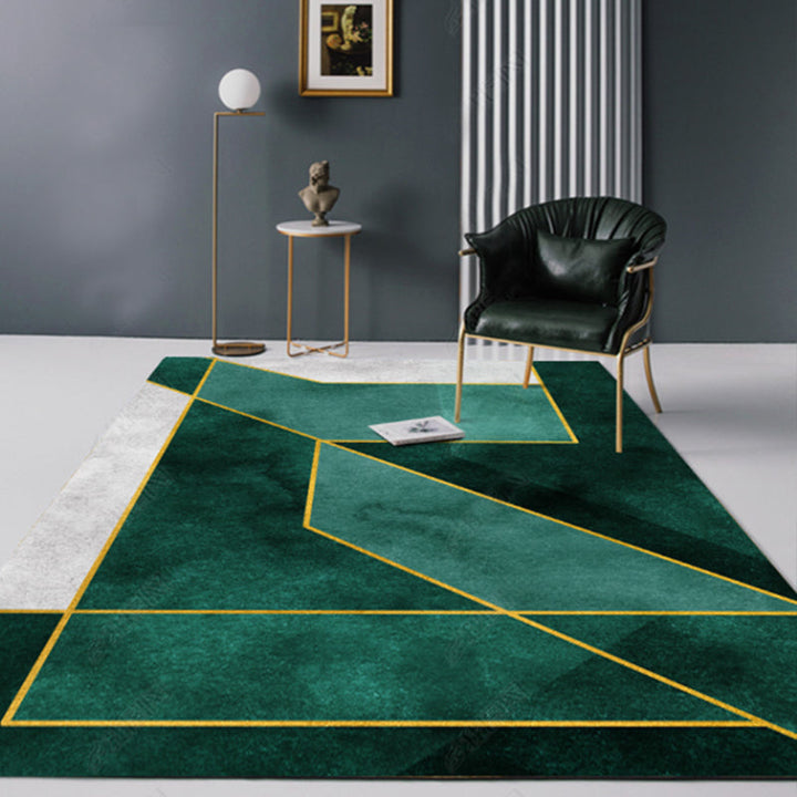 BowLift | New Geometric Printed Carpet Multicolored Synthetic Area Rug Non-Slip Back Stain-Resistant Indoor Rug for Living Room