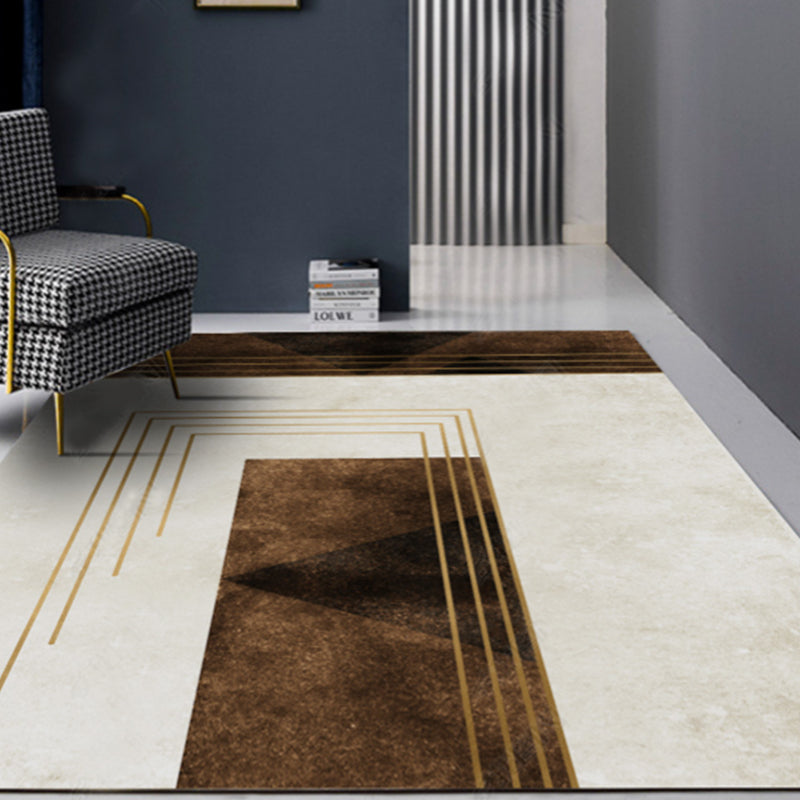 BowLift | New Geometric Printed Carpet Multicolored Synthetic Area Rug Non-Slip Back Stain-Resistant Indoor Rug for Living Room