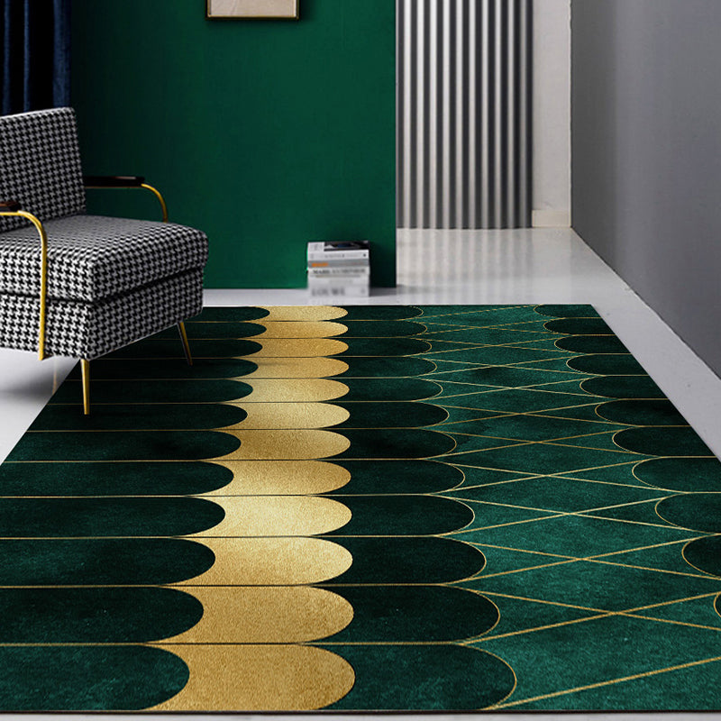 BowLift | New Geometrically Printed Carpet Multicolored Polypropylene Area Rug With Non-Slip Backing Pet-Friendly Rug For Living Room