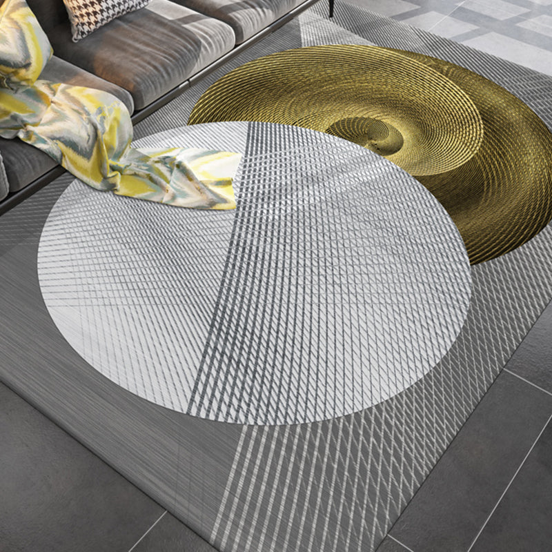 BowLift | Simple rug for the living room multicolored geometric printed rug cotton blend non-slip backing easy care rug