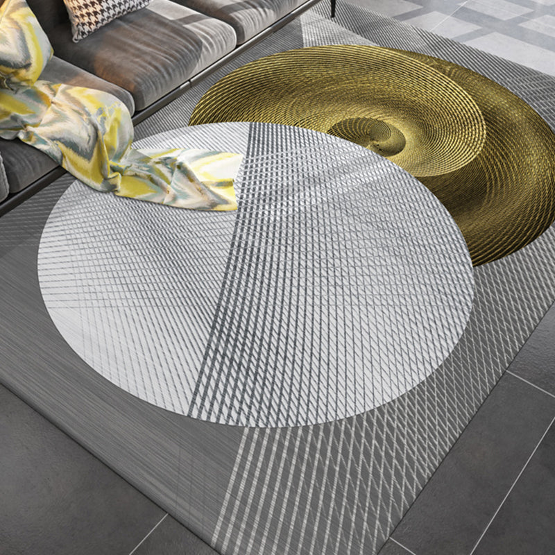 BowLift | Simple rug for the living room multicolored geometric printed rug cotton blend non-slip backing easy care rug