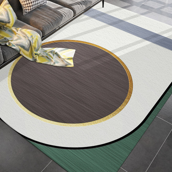 BowLift | Simple rug for the living room multicolored geometric printed rug cotton blend non-slip backing easy care rug