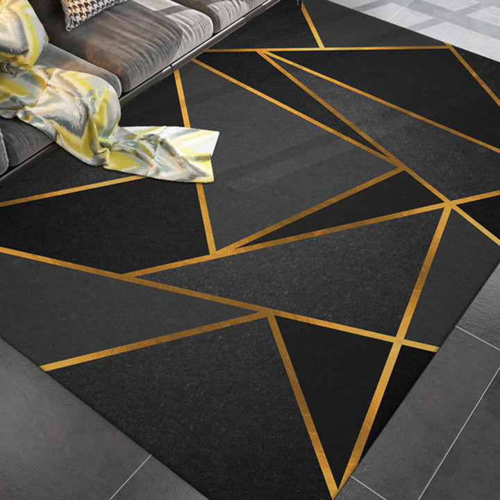 BowLift | Simple rug for the living room multicolored geometric printed rug cotton blend non-slip backing easy care rug