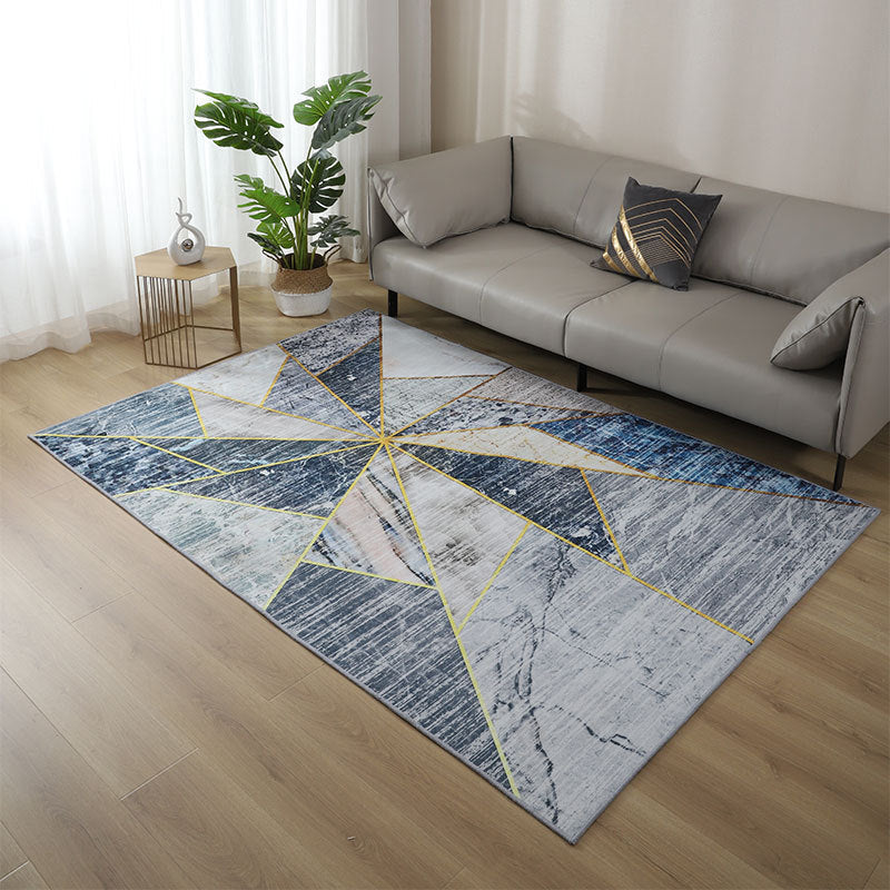 BowLift | Minimalist geometric printed doormat multicolored polyester area rug synthetic non-slip backing pet-friendly indoor mat for living room