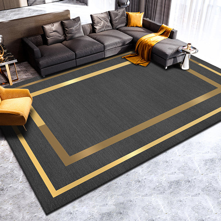 BowLift | Simple geometric printed rug multicolored cotton blend area rug non-slip backing pet-friendly indoor rug for the living room