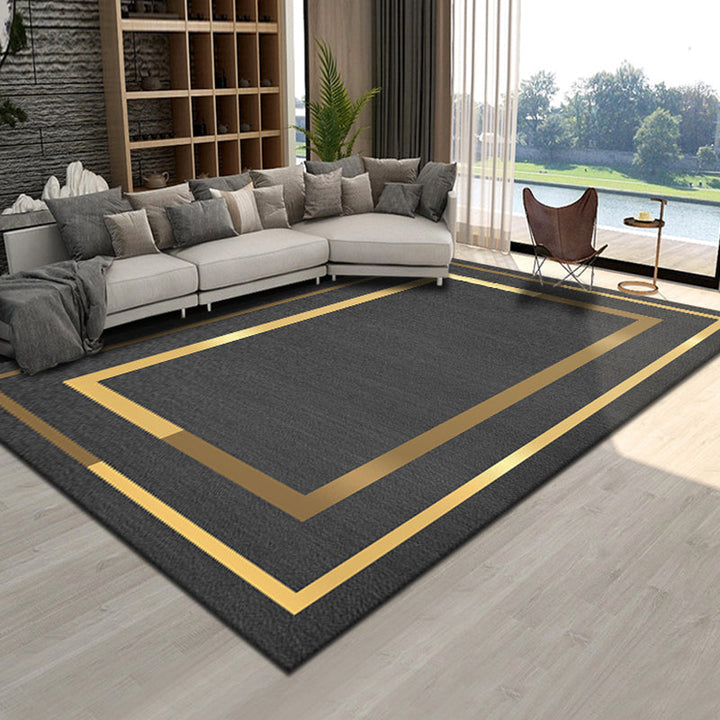 BowLift | Simple geometric printed rug multicolored cotton blend area rug non-slip backing pet-friendly indoor rug for the living room