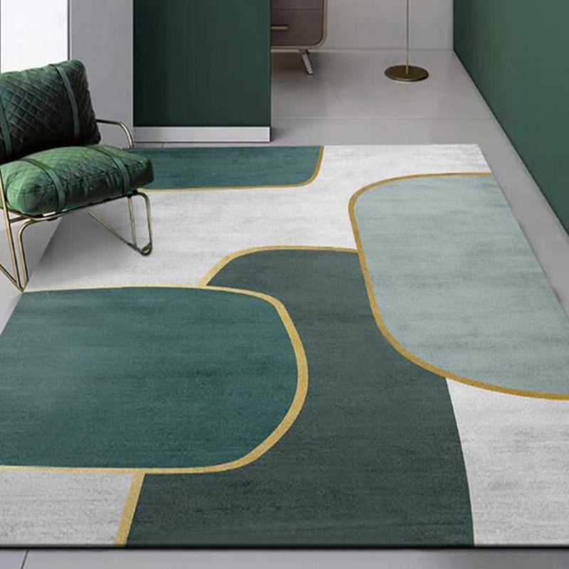 BowLift | Multi Color Calming Area Rug Cotton Blend Geometric Printed Area Carpet Non-Slip Back Easy Care Indoor Rug for Living Room