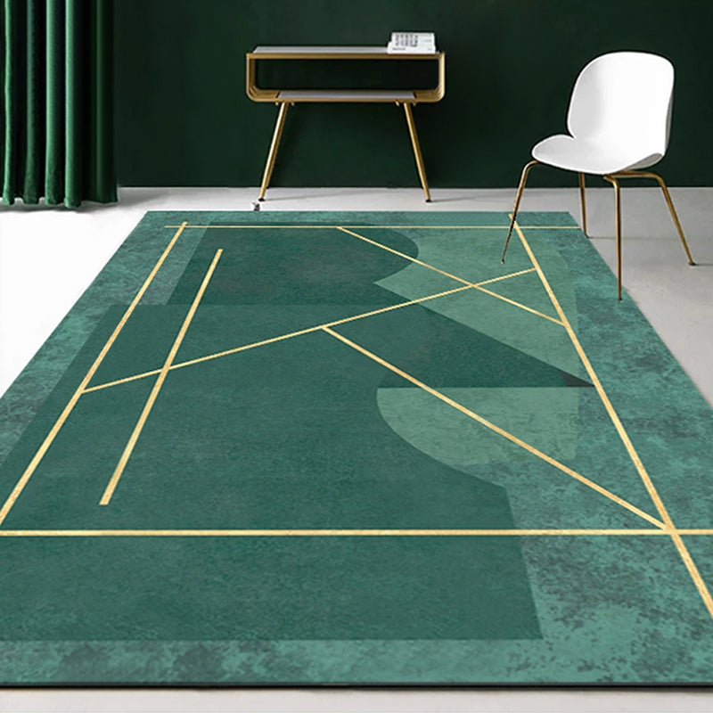 BowLift | Multi Color Calming Area Rug Cotton Blend Geometric Printed Area Carpet Non-Slip Back Easy Care Indoor Rug for Living Room