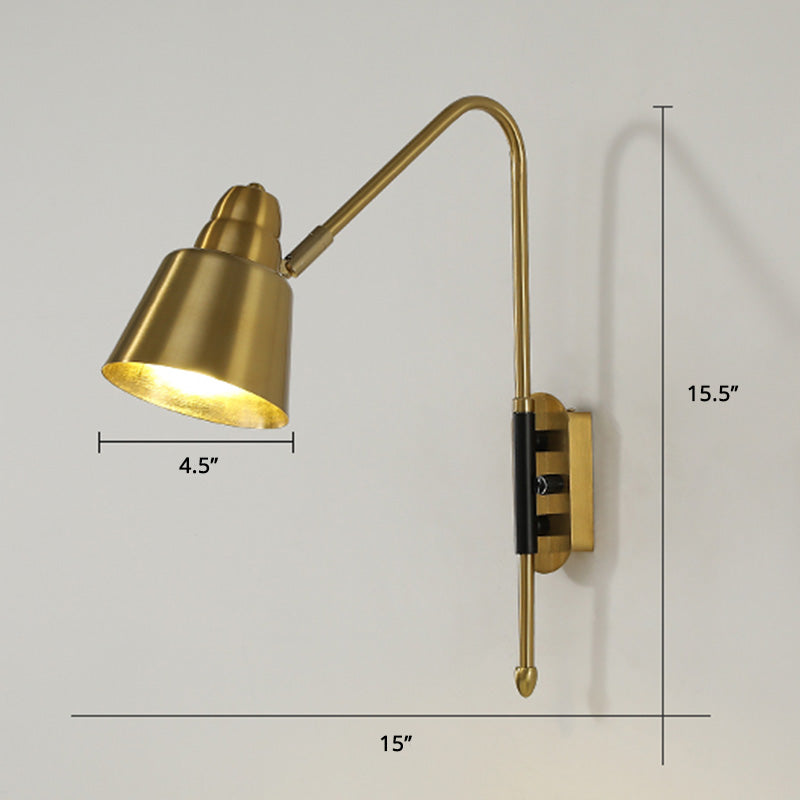 BowLift | Swing Arm Wall Mount Light Minimalist Metal 1 Bulb Nightstand Reading Light with V-shaped Arm