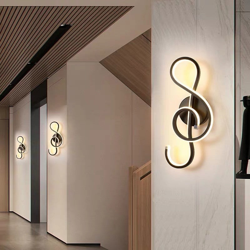 BowLift | Minimalist Line Art Wall Light Metal Hallway LED Wall Lamp in Black