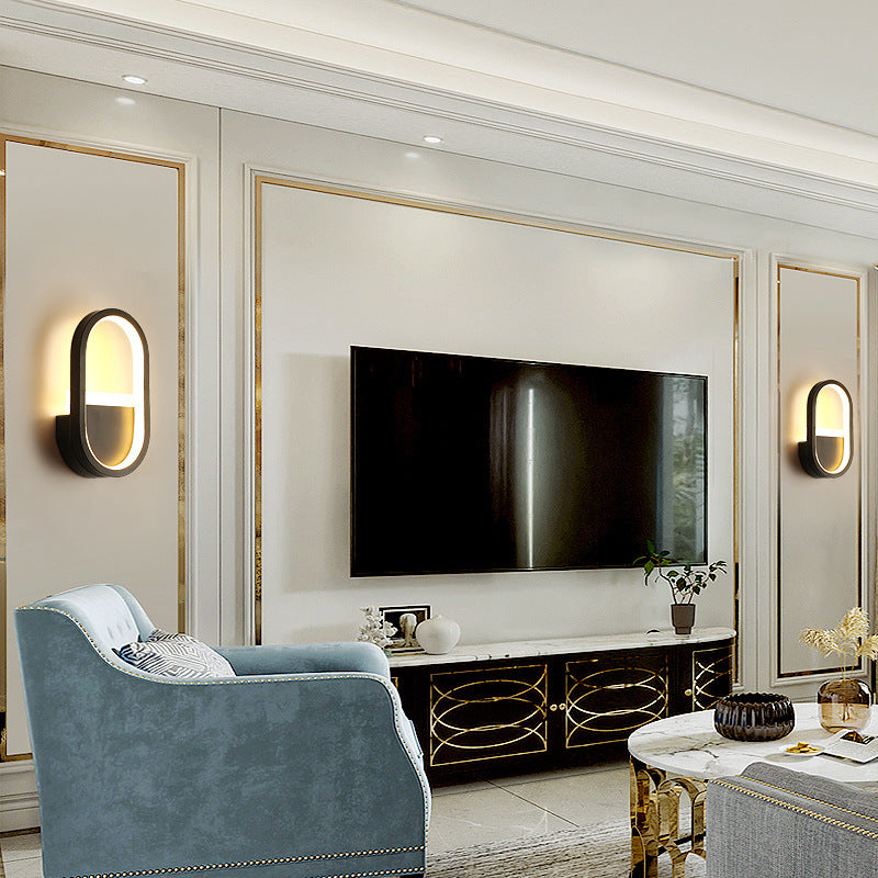 BowLift | Metallic elliptical LED wall lamp Minimalist wall lights lighting fixture for bedroom