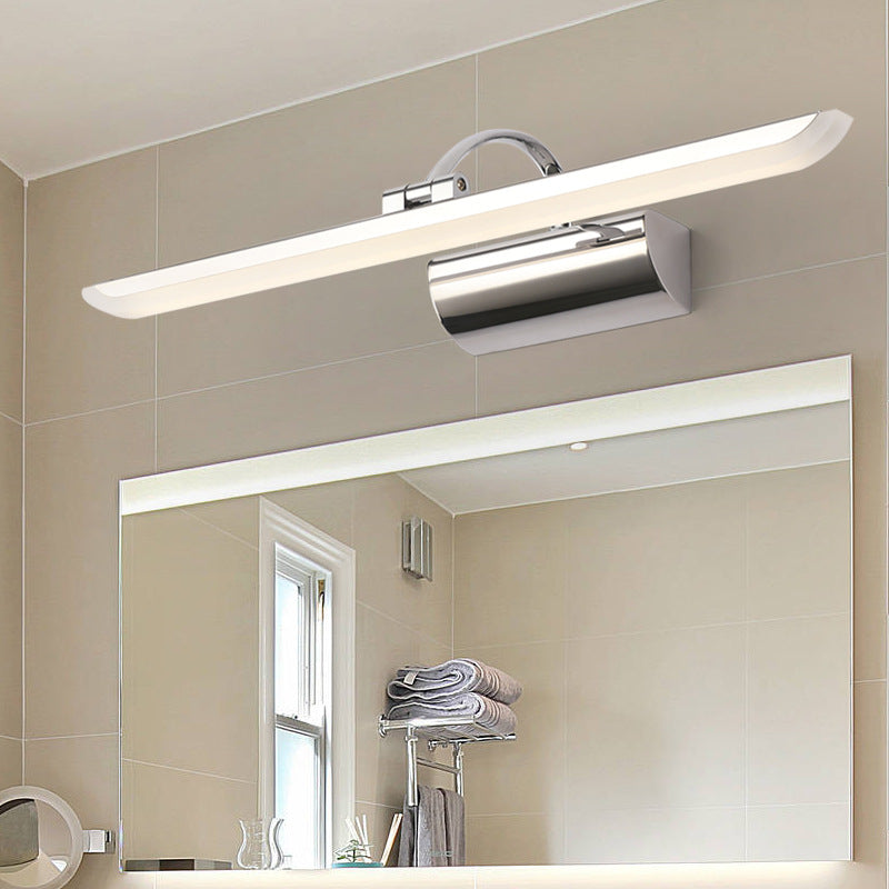 BowLift | Contemporary Linear Picture Light made of Stainless Steel Bathroom LED Wall Vanity Light in Chrome