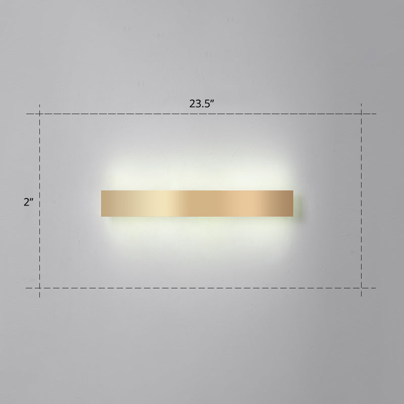 BowLift | Aluminium Beam-Shaped Flush Wall Sconce Minimalist Gold-Plated LED Wall Lamp for Living Room