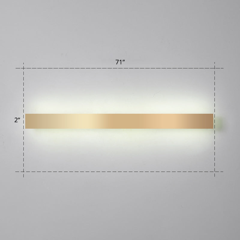 BowLift | Aluminium Beam-Shaped Flush Wall Sconce Minimalist Gold-Plated LED Wall Lamp for Living Room