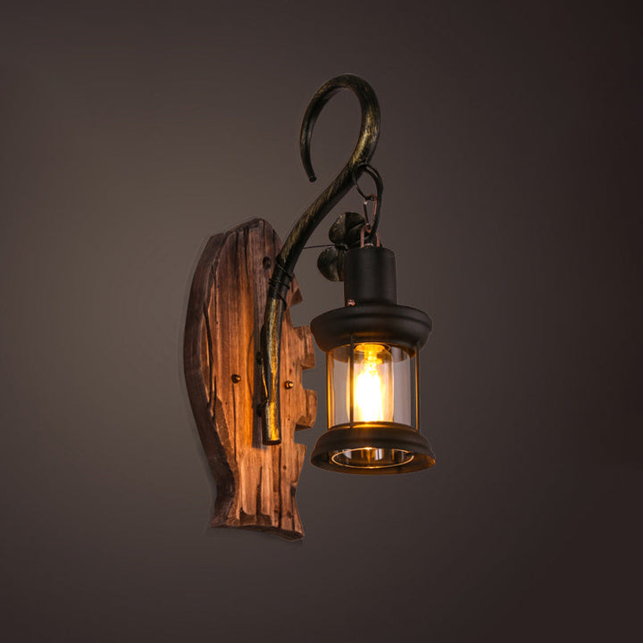 BowLift | Nautical Geometric Wall Lamp Wooden Wall Mount Lighting for Living Room