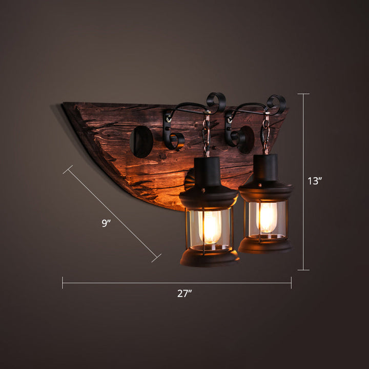 BowLift | Nautical Geometric Wall Lamp Wooden Wall Mount Lighting for Living Room