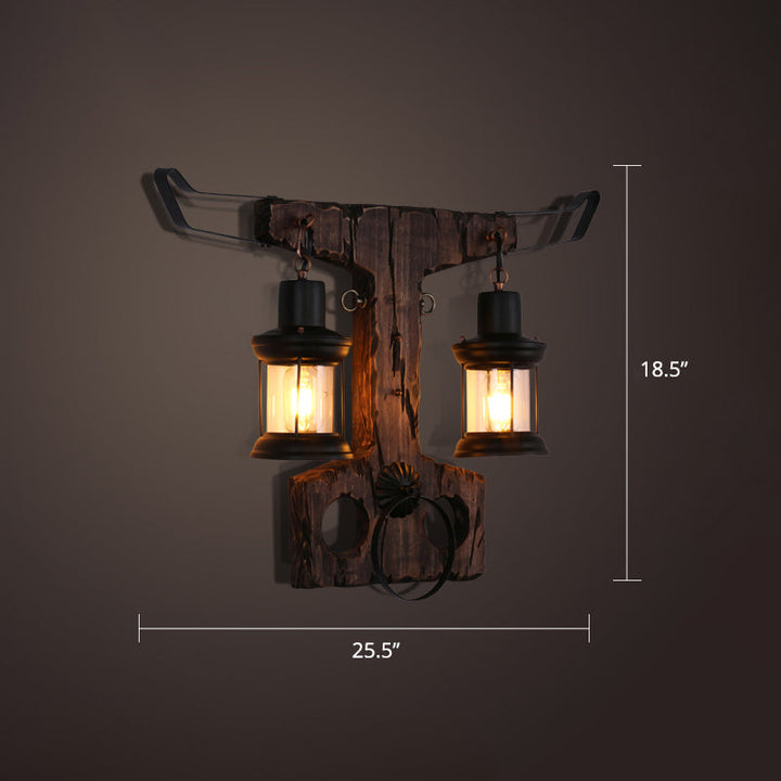 BowLift | Nautical Geometric Wall Lamp Wooden Wall Mount Lighting for Living Room