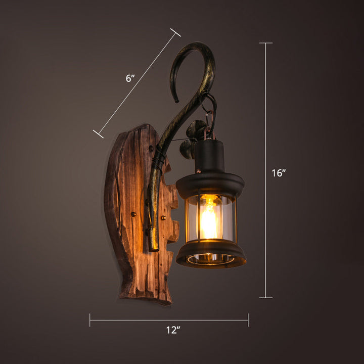 BowLift | Nautical Geometric Wall Lamp Wooden Wall Mount Lighting for Living Room