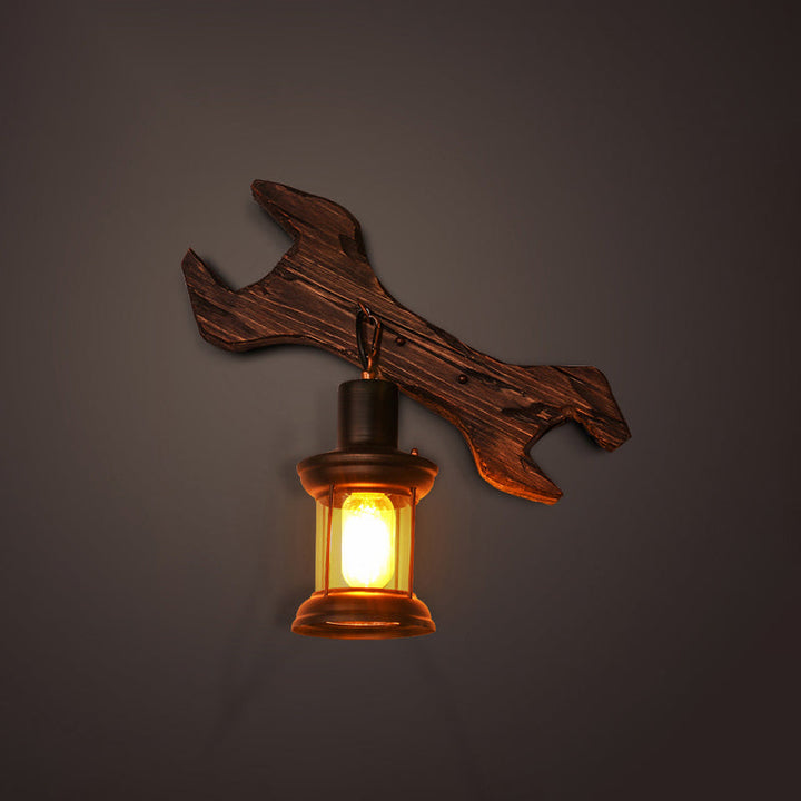 BowLift | Nautical Geometric Wall Lamp Wooden Wall Mount Lighting for Living Room