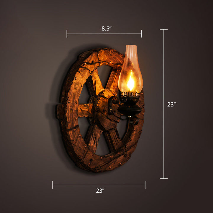 BowLift | Nautical Geometric Wall Lamp Wooden Wall Mount Lighting for Living Room
