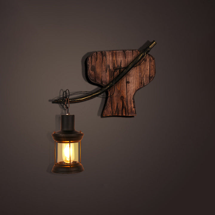 BowLift | Nautical Geometric Wall Lamp Wooden Wall Mount Lighting for Living Room