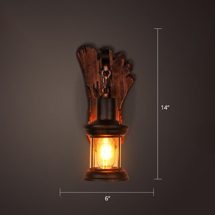 BowLift | Nautical Geometric Wall Lamp Wooden Wall Mount Lighting for Living Room