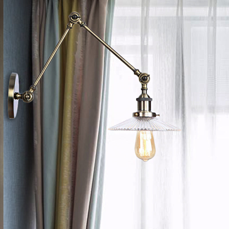 BowLift | Saucer Living Room Wall Light Rustic Style Prism Glass 1 Light Black/Silver/Bronze Wall Lamp