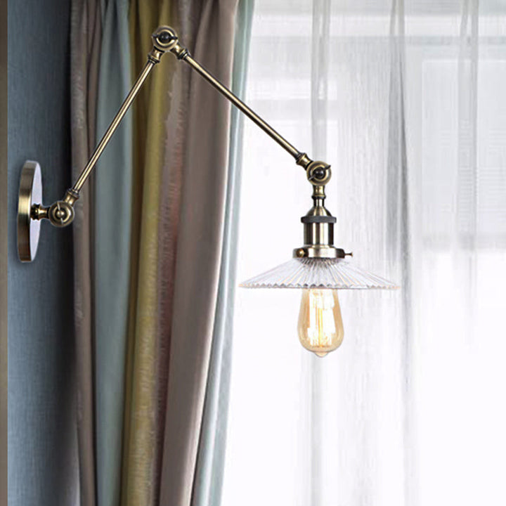 BowLift | Saucer Living Room Wall Light Rustic Style Prism Glass 1 Light Black/Silver/Bronze Wall Lamp