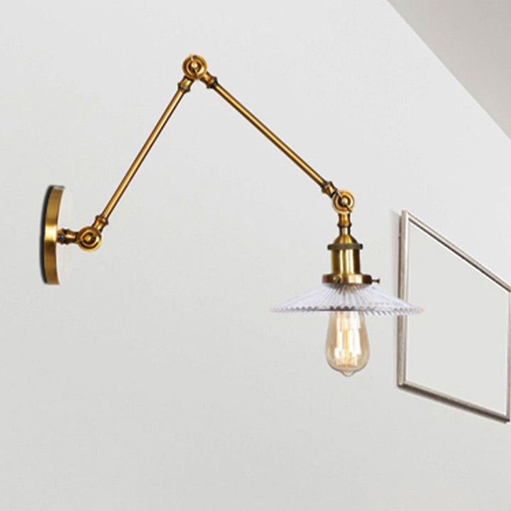 BowLift | Saucer Living Room Wall Light Rustic Style Prism Glass 1 Light Black/Silver/Bronze Wall Lamp