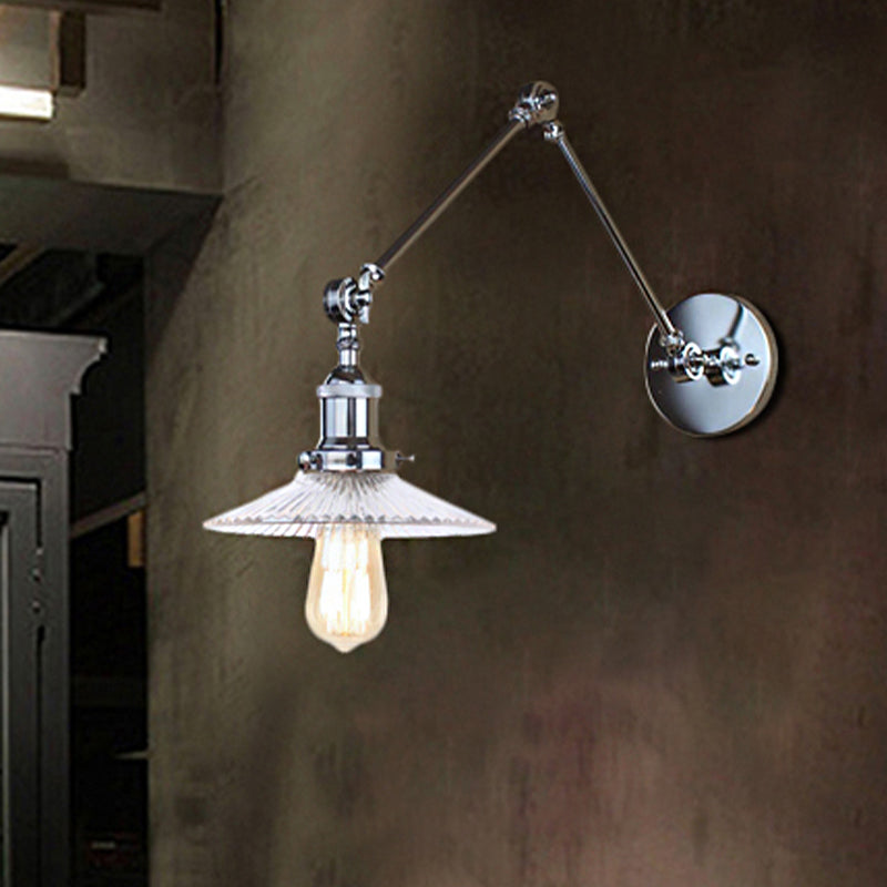 BowLift | Saucer Living Room Wall Light Rustic Style Prism Glass 1 Light Black/Silver/Bronze Wall Lamp