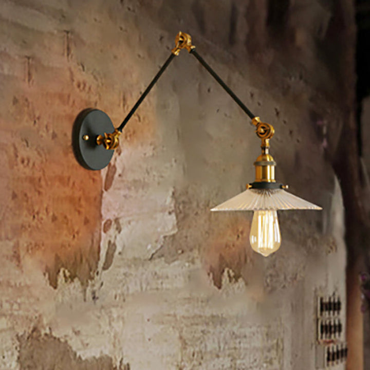 BowLift | Saucer Living Room Wall Light Rustic Style Prism Glass 1 Light Black/Silver/Bronze Wall Lamp