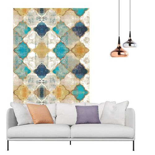 BowLift | Olden Geometric Printed Carpet Multicolored Synthetic Carpet Non-Slip Rug Stain-Resistant Carpet for the living room