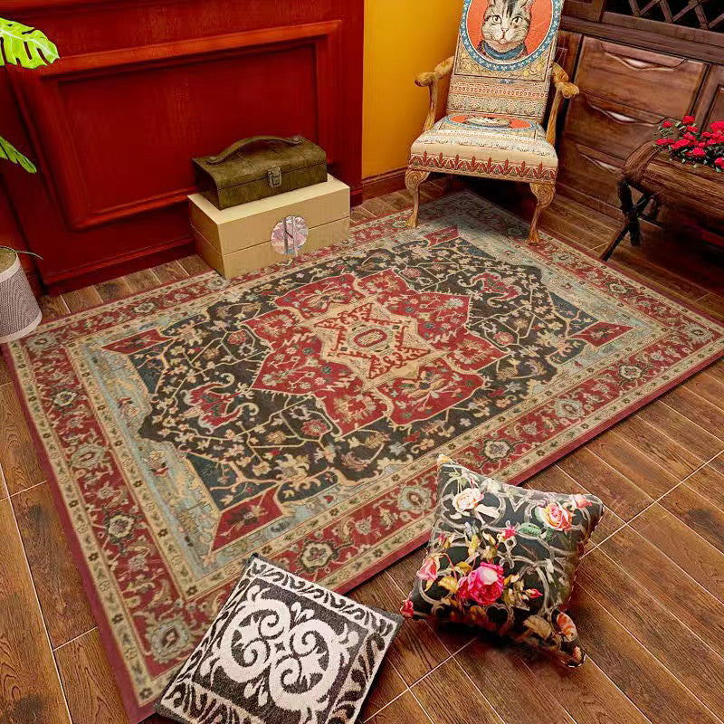 BowLift | Multi Color Living Room Rug Persian Geometric Printed Indoor Rug Cotton Blend Non-Slip Easy Maintenance Area Rug
