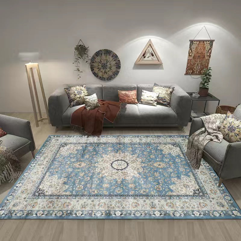 BowLift | Multi Color Living Room Rug Persian Geometric Printed Indoor Rug Cotton Blend Non-Slip Easy Maintenance Area Rug