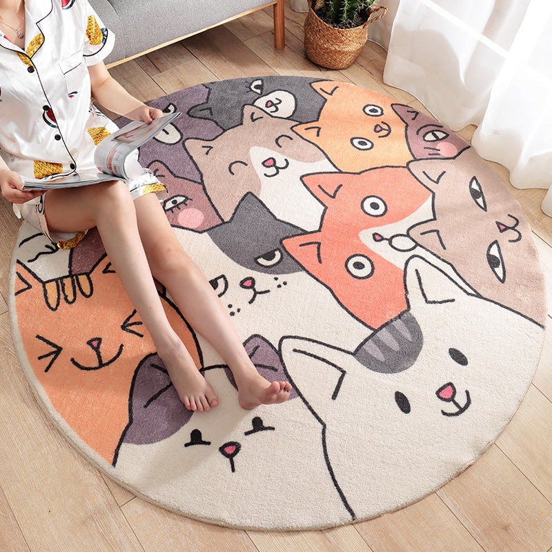 BowLift | Multicolor Novelty Carpet Lambswool Cartoon-printed Carpet with Non-slip Backing Easy-care Indoor Carpet for Kids