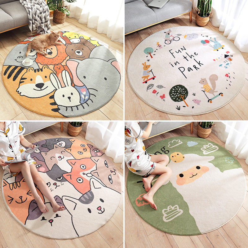 BowLift | Multicolor Novelty Carpet Lambswool Cartoon-printed Carpet with Non-slip Backing Easy-care Indoor Carpet for Kids