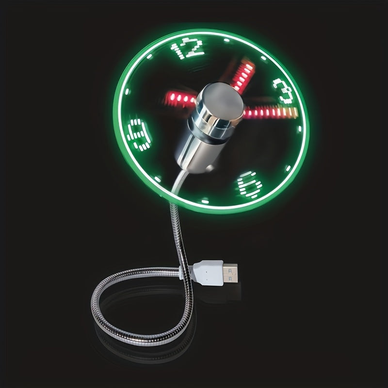 USB Desk Fan with LED Clock Display | Bowlift