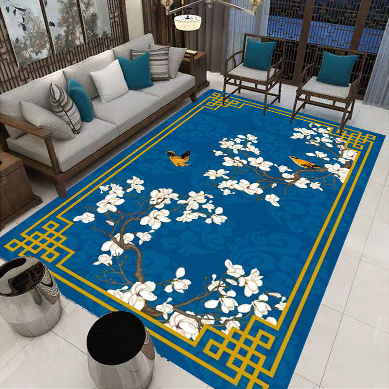 BowLift | Multi-Colored Oriental Carpet Cotton Blend Patterned Area Rug Non-Slip Back Pet-Friendly Indoor Diamond Carpet for the Living Room