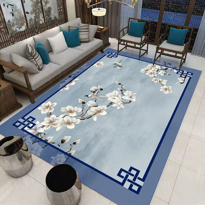 BowLift | Multi-Colored Oriental Carpet Cotton Blend Patterned Area Rug Non-Slip Back Pet-Friendly Indoor Diamond Carpet for the Living Room