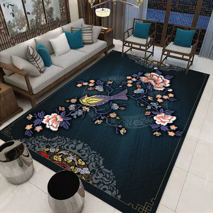 BowLift | Multi-Colored Oriental Carpet Cotton Blend Patterned Area Rug Non-Slip Back Pet-Friendly Indoor Diamond Carpet for the Living Room