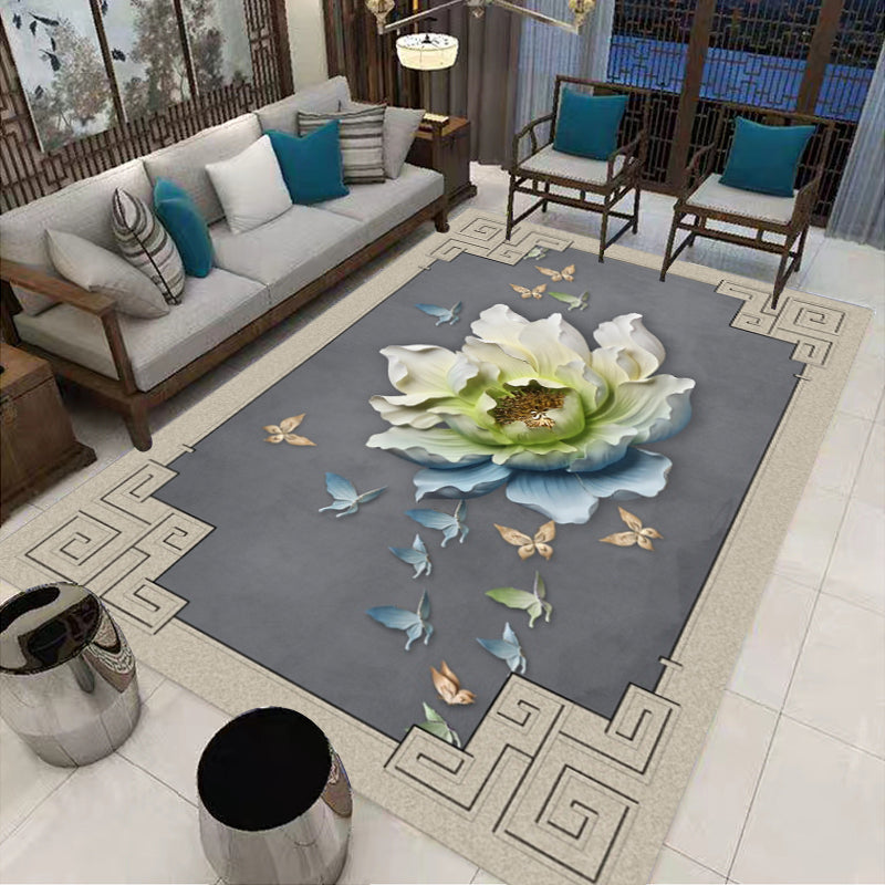 BowLift | Multi-Colored Oriental Carpet Cotton Blend Patterned Area Rug Non-Slip Back Pet-Friendly Indoor Diamond Carpet for the Living Room