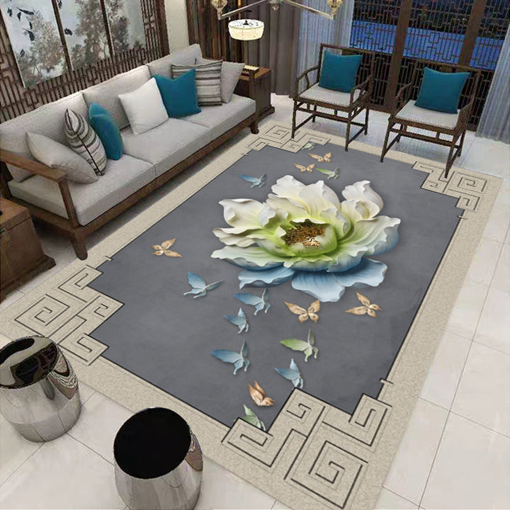 BowLift | Multi-Colored Oriental Carpet Cotton Blend Patterned Area Rug Non-Slip Back Pet-Friendly Indoor Diamond Carpet for the Living Room