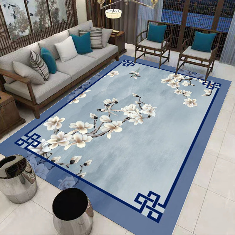 BowLift | Multi-Colored Oriental Carpet Cotton Blend Patterned Area Rug Non-Slip Back Pet-Friendly Indoor Diamond Carpet for the Living Room