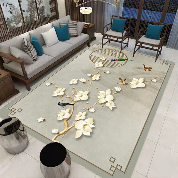 BowLift | Multi-Colored Oriental Carpet Cotton Blend Patterned Area Rug Non-Slip Back Pet-Friendly Indoor Diamond Carpet for the Living Room
