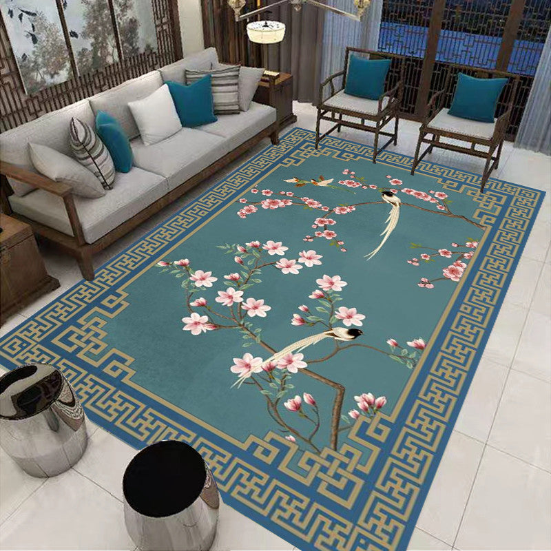 BowLift | Multi-Colored Oriental Carpet Cotton Blend Patterned Area Rug Non-Slip Back Pet-Friendly Indoor Diamond Carpet for the Living Room